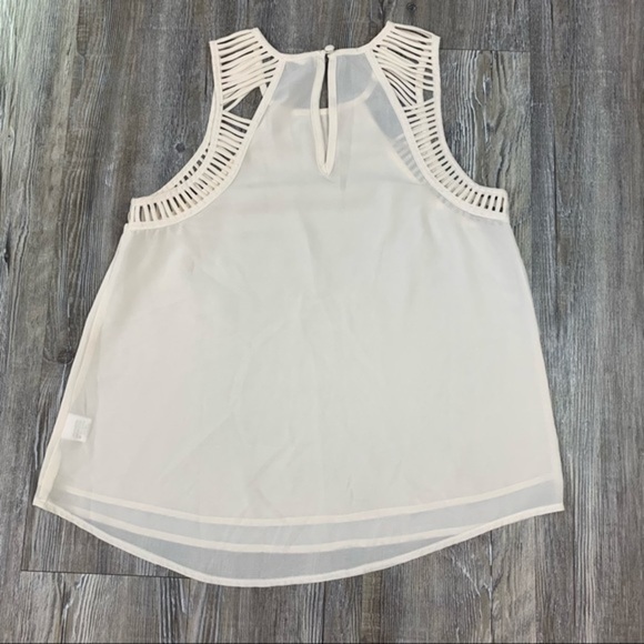 Colton Candy Creamy White Tank with Cut Out Strappy Detail Size Small - Picture 13 of 15